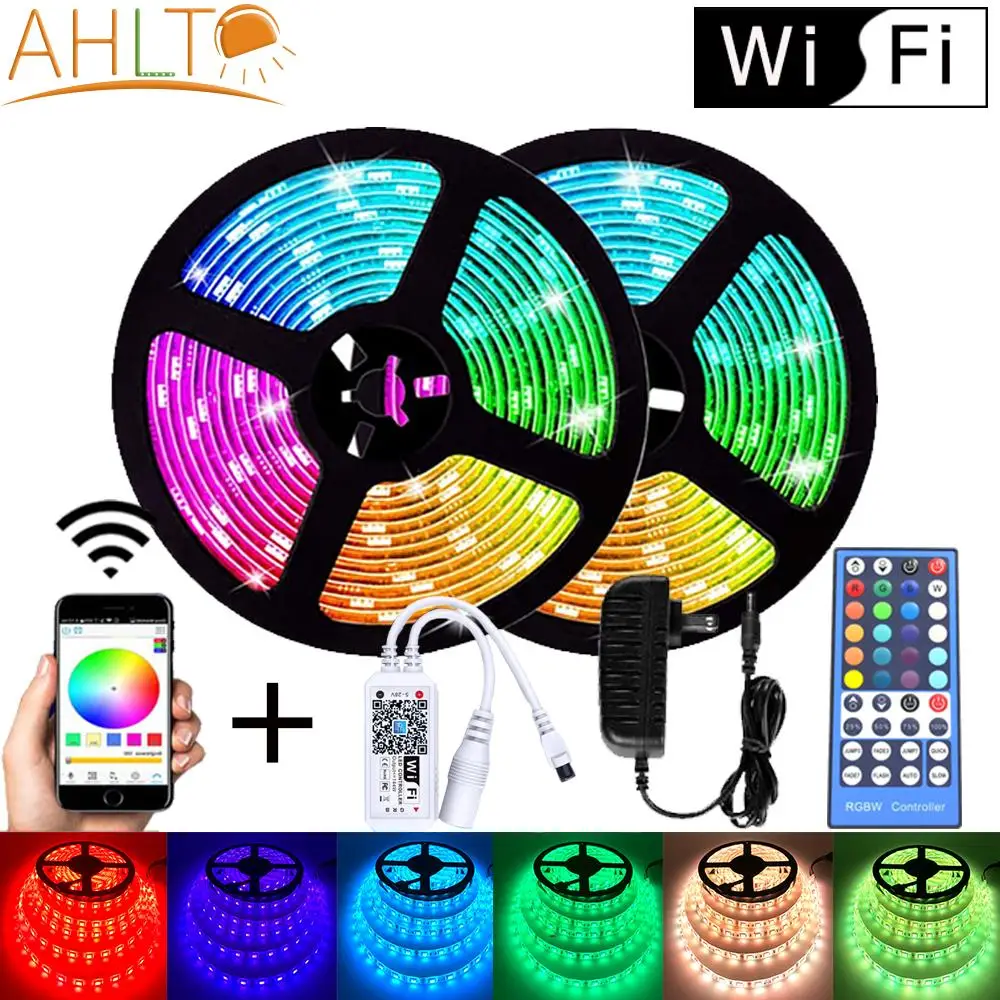 WiFi SMD 5050 LED Strip Light RGB Not Waterproof Tape DC12V Remote Control Adapter Neon Lamps Bedroom Living Christmas Lighting
WiFi SMD 5050 LED Strip Light RGB Not Waterproof Tape DC12V Remote Control Adapter Neon Lamps Bedroom Living Christmas Lighting
