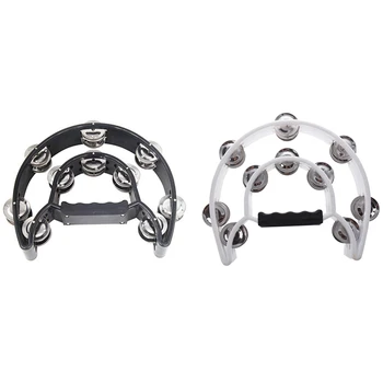 2 Pcs Singer Tambourine Percussion Drum Grip Handle-32 Jingles Half Moon, White & Black
2 Pcs Singer Tambourine Percussion Drum Grip Handle-32 Jingles Half Moon, White & Black