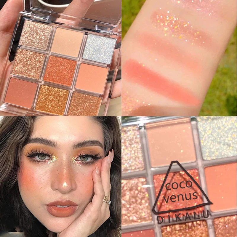 Transparent sequins pearlescent earth color eyeshadow palette waterproof Long-lasting 9-color glitter makeup palette eyeshadow
Transparent sequins pearlescent earth color eyeshadow palette waterproof Long-lasting 9-color glitter makeup palette eyeshadow