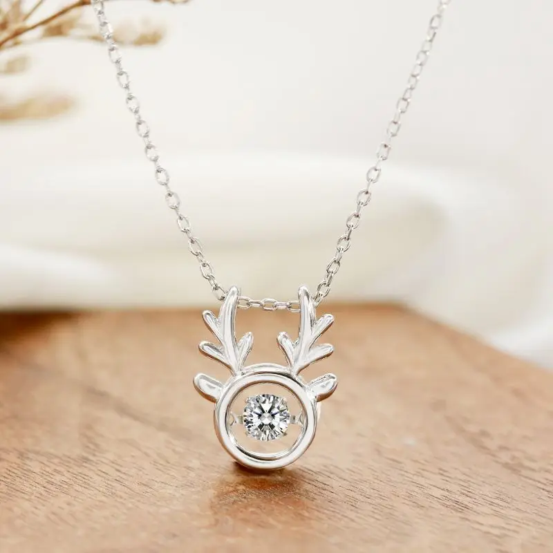 Real 925 Sterling Silver Crystal antler Pendant Necklaces fashion Jewelry For Women Party Accessories
Real 925 Sterling Silver Crystal antler Pendant Necklaces fashion Jewelry For Women Party Accessories