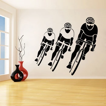 

Vinyl Wall Decal Bicycle Race Cycling Sport Cyclist Wall Stickers Home Decoration Accessories Removable Art Decor Mural C115