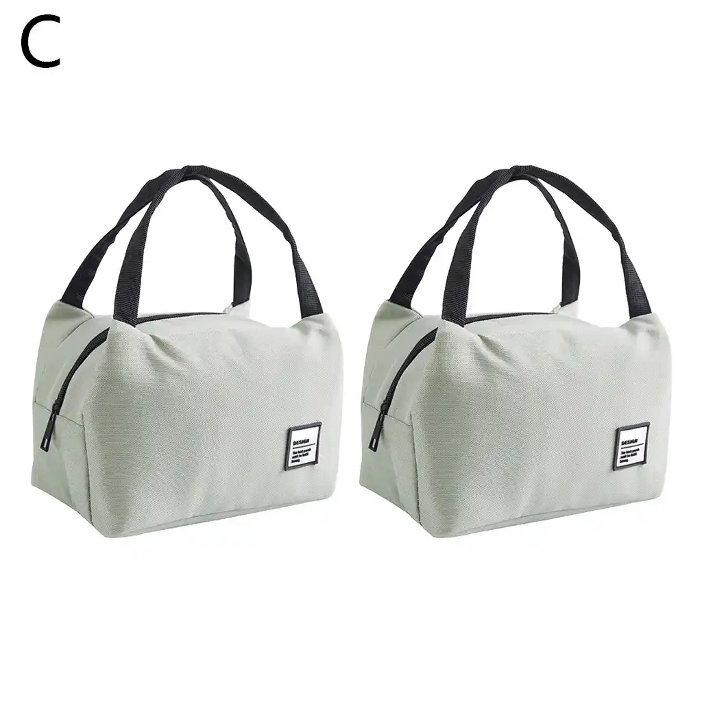 2pcs hot fashion portable insulated canvas lunch bag thermal