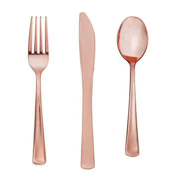 8pcs Rose Gold Plastic Disposable Fork Spoon Knife Happy Birthday Wedding Tableware Party Bridal Shower Decoration Supplies
8pcs Rose Gold Plastic Disposable Fork Spoon Knife Happy Birthday Wedding Tableware Party Bridal Shower Decoration Supplies