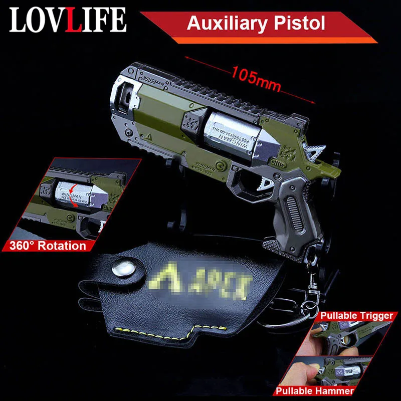 10.5cm APEX Legends Game Auxiliary Pistol Weapon Model Key Chains Metal Alloy Keychain Gun Model Toys Keyring Key Ring Gifts
10.5cm APEX Legends Game Auxiliary Pistol Weapon Model Key Chains Metal Alloy Keychain Gun Model Toys Keyring Key Ring Gifts