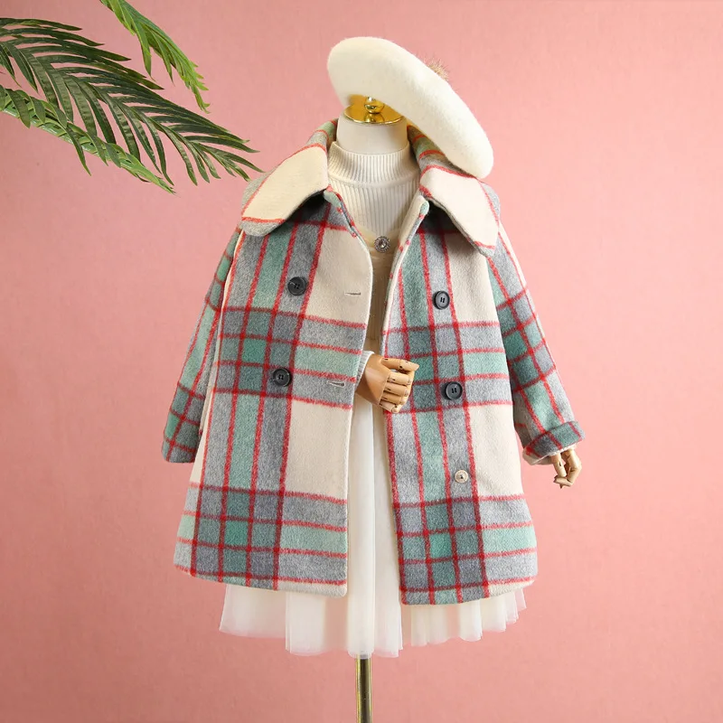 Female children's woolen coat in the big boy 2019 autumn and winter new fashion lapel plaid coat quilted coat
Female children's woolen coat in the big boy 2019 autumn and winter new fashion lapel plaid coat quilted coat