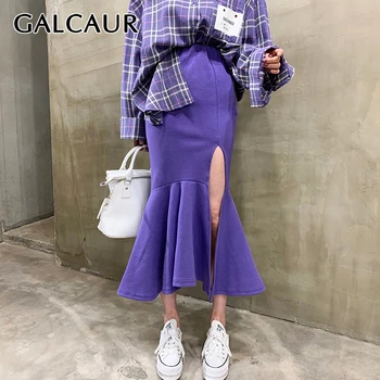 GALCAUR Korean Patchwork Ruffle Woman's Skirt High Waist Side Split Midi Trumpet Skirts Female Summer Fashion New Clothing 2020
GALCAUR Korean Patchwork Ruffle Woman's Skirt High Waist Side Split Midi Trumpet Skirts Female Summer Fashion New Clothing 2020