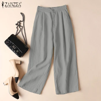 Women's Pants Ladies Wide Leg Trousers ZANZEA 2020 Plus Size Female Bottoms Casual Elastic Waist Pockets Solid Loose Streetwear
Women's Pants Ladies Wide Leg Trousers ZANZEA 2020 Plus Size Female Bottoms Casual Elastic Waist Pockets Solid Loose Streetwear