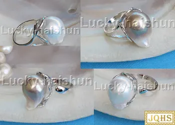 JQHS AAA adjustable 15X20mm luster white purple Reborn keshi pearls Rings 925 silver j13092 
JQHS AAA adjustable 15X20mm luster white purple Reborn keshi pearls Rings 925 silver j13092