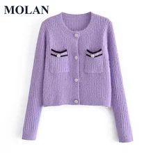MOLAN Elegant Woman Knitted Cardigan Loose Warm O Neck Vintage Button-Up Pockets Casual Sweater Fairy Purple Female Outwear
MOLAN Elegant Woman Knitted Cardigan Loose Warm O Neck Vintage Button-Up Pockets Casual Sweater Fairy Purple Female Outwear