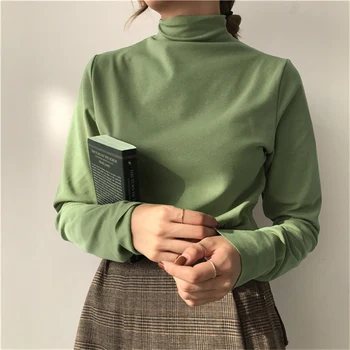 Half-high collar Soft warm bottoming shirt Sweater female autumn wild long-sleeved T-shirt tight-fitting chic top tops Pullovers
Half-high collar Soft warm bottoming shirt Sweater female autumn wild long-sleeved T-shirt tight-fitting chic top tops Pullovers