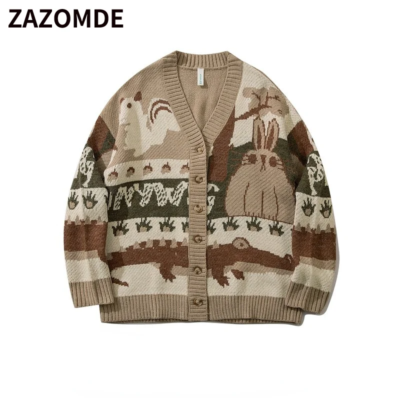 ZAZOMDE Spring Vintage Cardigan Oversized Sweater New Harajuku Cartoon Knitted Sweater Hip Hop Streetwear Loose Knitwear Tops
ZAZOMDE Spring Vintage Cardigan Oversized Sweater New Harajuku Cartoon Knitted Sweater Hip Hop Streetwear Loose Knitwear Tops