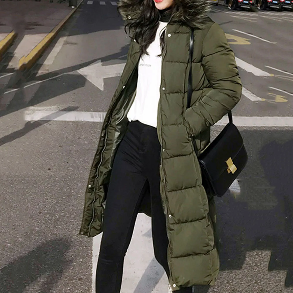 Winter Cotton Clothes Padded Jacket Long Coat Women Army Green Thicken Parkas Female Overcoat Black White Basic Coats Faux Fur
Winter Cotton Clothes Padded Jacket Long Coat Women Army Green Thicken Parkas Female Overcoat Black White Basic Coats Faux Fur