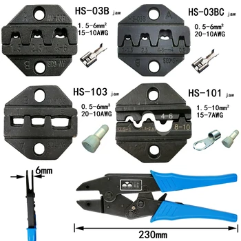 Crimping pliers jaw for 230mm pliers plug spring and crimping cap terminals HS-03B HS-2546B HS-103 HS-101 high hardness jaw tool
Crimping pliers jaw for 230mm pliers plug spring and crimping cap terminals HS-03B HS-2546B HS-103 HS-101 high hardness jaw tool