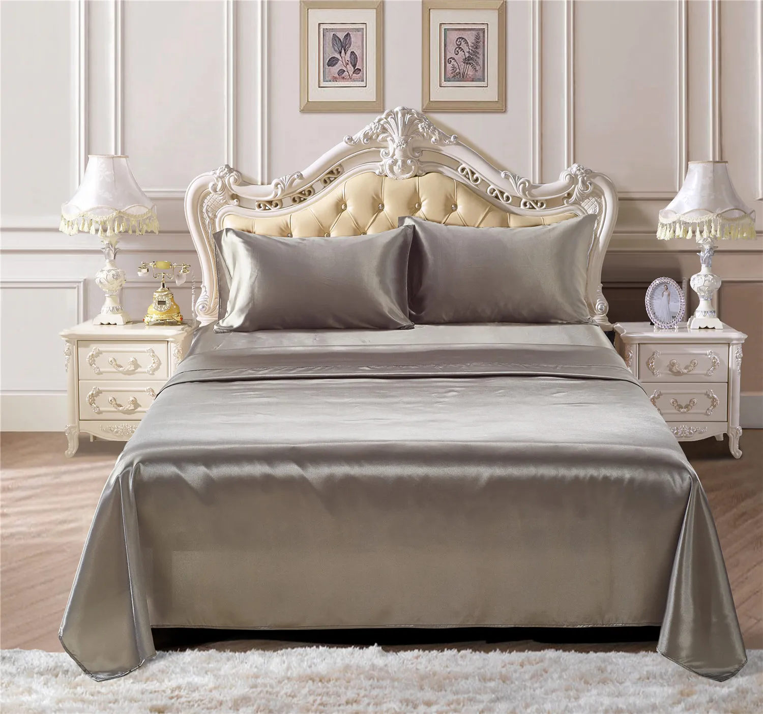 Soft silk fitted sheets sets satin US Twin/Queen /King full sizes solid color Bedding 4pcs/set bedspread bed linens set
Soft silk fitted sheets sets satin US Twin/Queen /King full sizes solid color Bedding 4pcs/set bedspread bed linens set