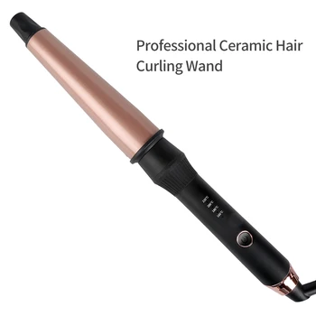 

professional Rose Gold Conical Ceramic Hair Curlers Wand Curling Iron Styling Tools Wand Curler Curl Iron Rotating Curling Waves