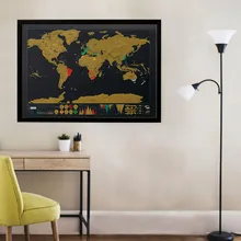 

Deluxe Erase World Travel Map Scratch Off World Map Travel Scratch For Map Room Home Office Decoration Wall Stickers 82.5x59.5cm