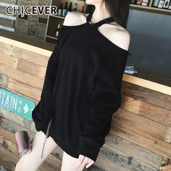 CHICEVER Autumn Winter Off Shoulder Sweatshirt Female Halter Long Sleeve Loose Big Size Clothes Sweatshirts Women Fashion Korean 
CHICEVER Autumn Winter Off Shoulder Sweatshirt Female Halter Long Sleeve Loose Big Size Clothes Sweatshirts Women Fashion Korean