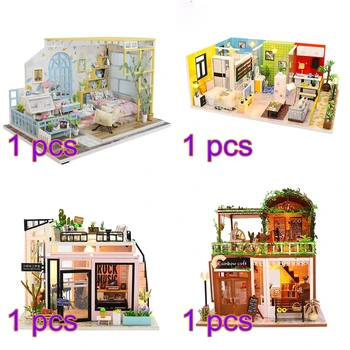 DIY Creative Set Rainbow Cafe+Time Studio+Simple Life+Elegant Cottage Handmade Theme Wooden Cabin Assembly Building Model Toys
DIY Creative Set Rainbow Cafe+Time Studio+Simple Life+Elegant Cottage Handmade Theme Wooden Cabin Assembly Building Model Toys