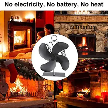 4 Blades Heat Powered Stove Fan Log Wood Burner Quiet Fan Distribution Fireplace Black Heat Efficient Home L3S1
4 Blades Heat Powered Stove Fan Log Wood Burner Quiet Fan Distribution Fireplace Black Heat Efficient Home L3S1