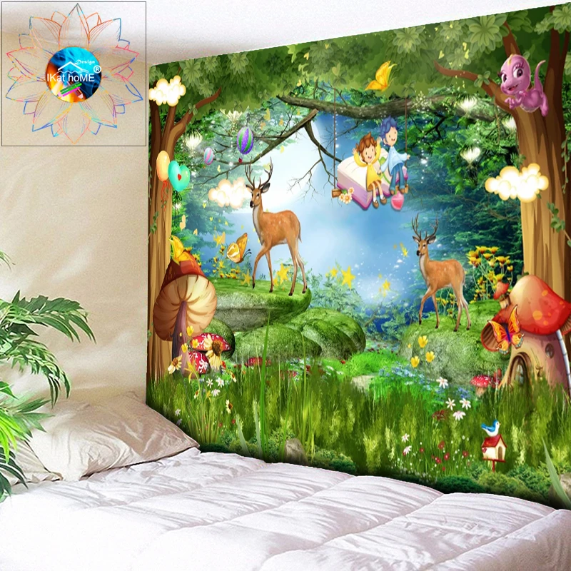 Fairy Tale World Bohemia Tapestry Wall Hanging Rug for Livingroom Bedroom Decor