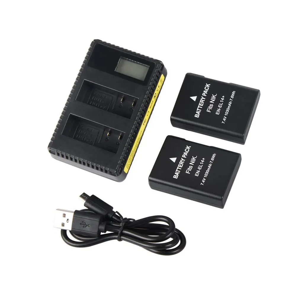 EN-EL14 Two Camera Battery Dual Charging Slot LCD Display Charge Adapter With USB Cable Charger Kit Set
EN-EL14 Two Camera Battery Dual Charging Slot LCD Display Charge Adapter With USB Cable Charger Kit Set