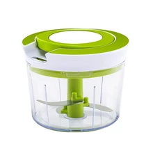 Cortador de alimentos en espiral cortadora Manual potente herramienta de cocina verde + plástico blanco + Metal(China)