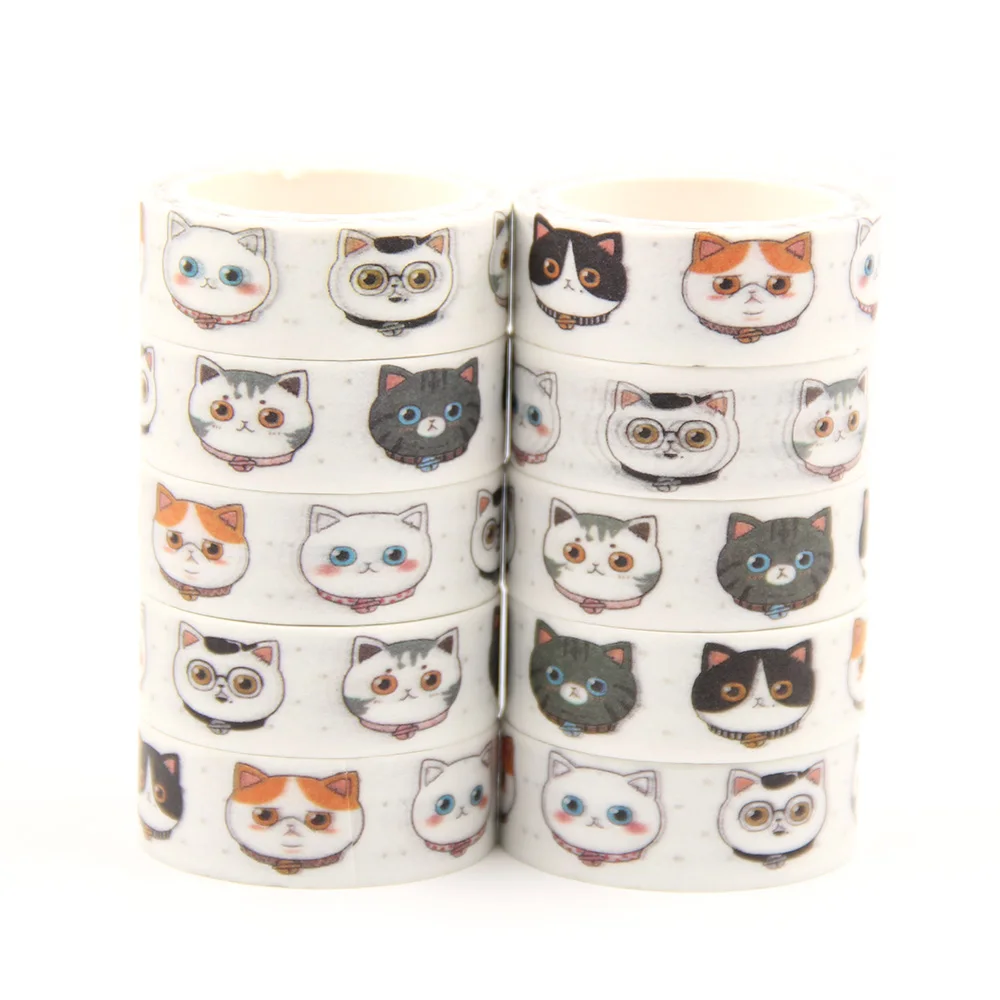 10PCS/lot 15MM*5M Cute Kawaii Adorable Cat Adhesive Paper Washi Tape Masking Tape DIY Scrapbooking Stick Label
10PCS/lot 15MM*5M Cute Kawaii Adorable Cat Adhesive Paper Washi Tape Masking Tape DIY Scrapbooking Stick Label