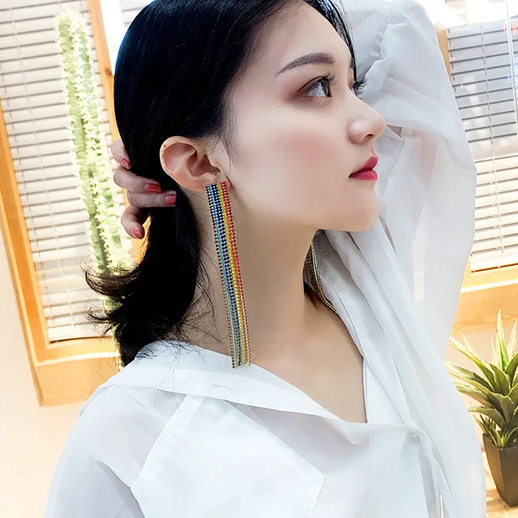 AER111, 925 Pin Crystal Trendy Women Dangle Bijoux LGBT Pride Gay Pride Rainbow Long Tassel Earring Jewelry
AER111, 925 Pin Crystal Trendy Women Dangle Bijoux LGBT Pride Gay Pride Rainbow Long Tassel Earring Jewelry