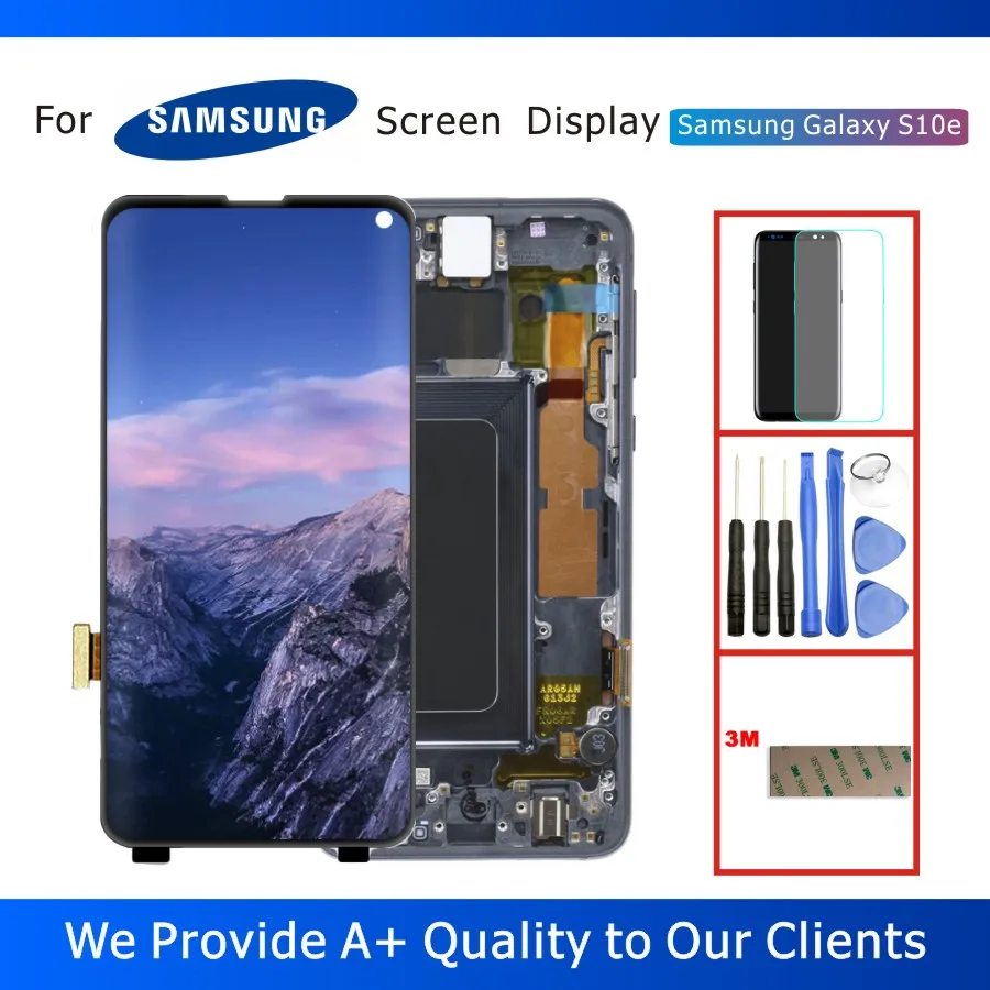 Original 5.8" LCD Display for Samsung Galaxy S10e LCD Display with Touch Screen Digitizer Assembly Frame Replacement Parts
Original 5.8" LCD Display for Samsung Galaxy S10e LCD Display with Touch Screen Digitizer Assembly Frame Replacement Parts