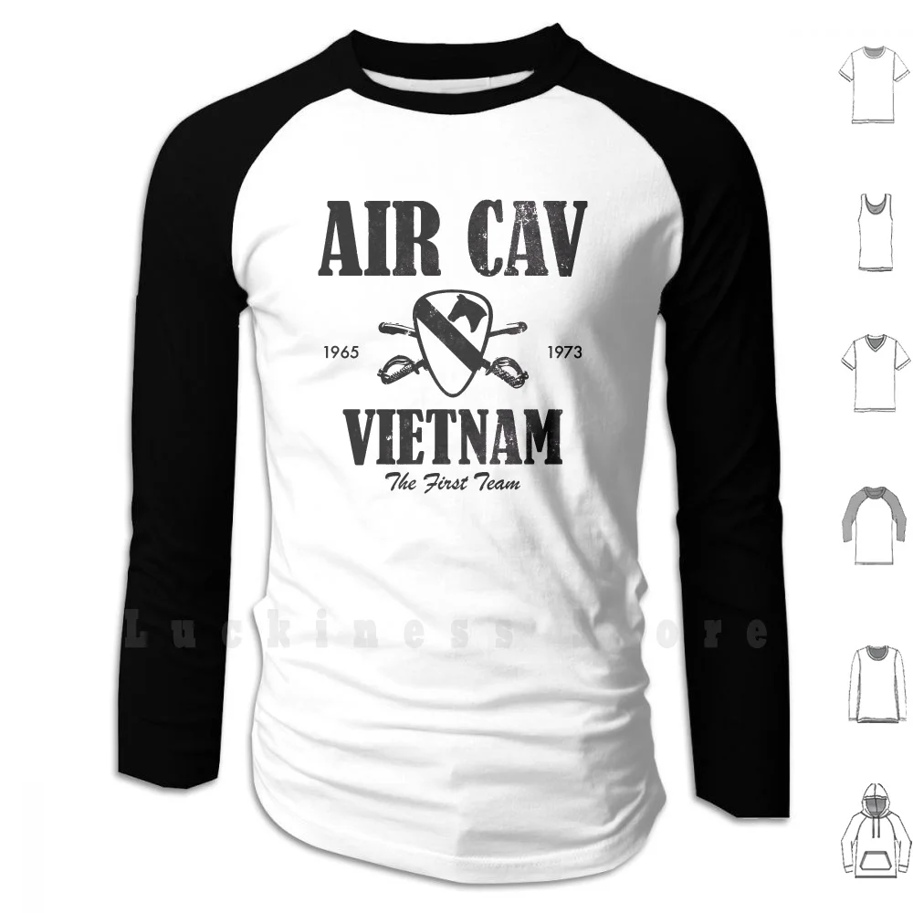 

Air Cav Vietnam-The First Team ( Subdued ) ( Distressed ) Hoodies Long Sleeve Us Army Us Cavalry Solider Veteran