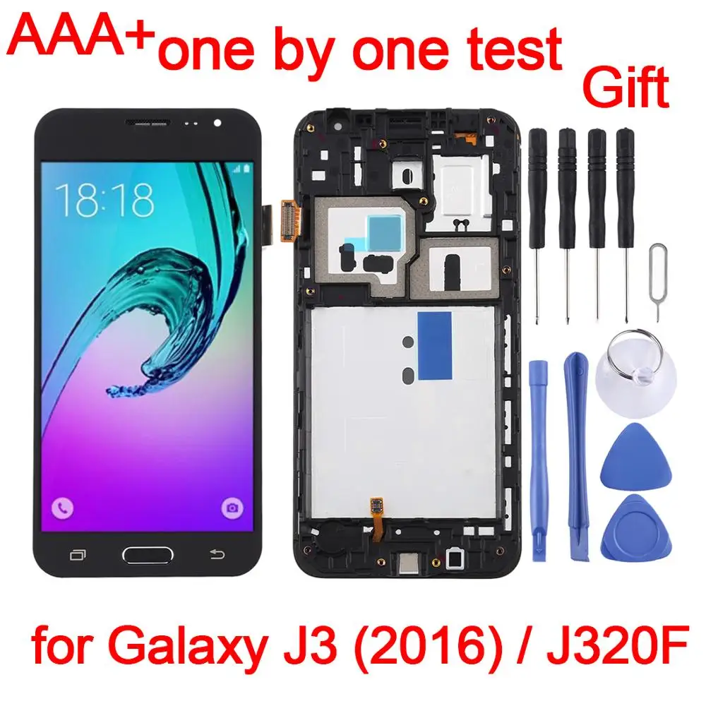Оригинальный J320F ЖК дисплей для Samsung Galaxy J3 (2016) / сенсорный экран с рамкой