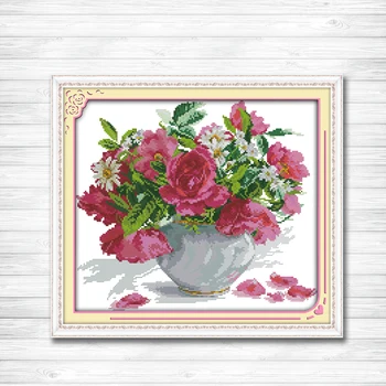 Colorful Roses and daisies counted print on canvas DMC 11CT 14CT Cross Stitch kit needlework Set DIY embroidery Beautiful Flower
Colorful Roses and daisies counted print on canvas DMC 11CT 14CT Cross Stitch kit needlework Set DIY embroidery Beautiful Flower