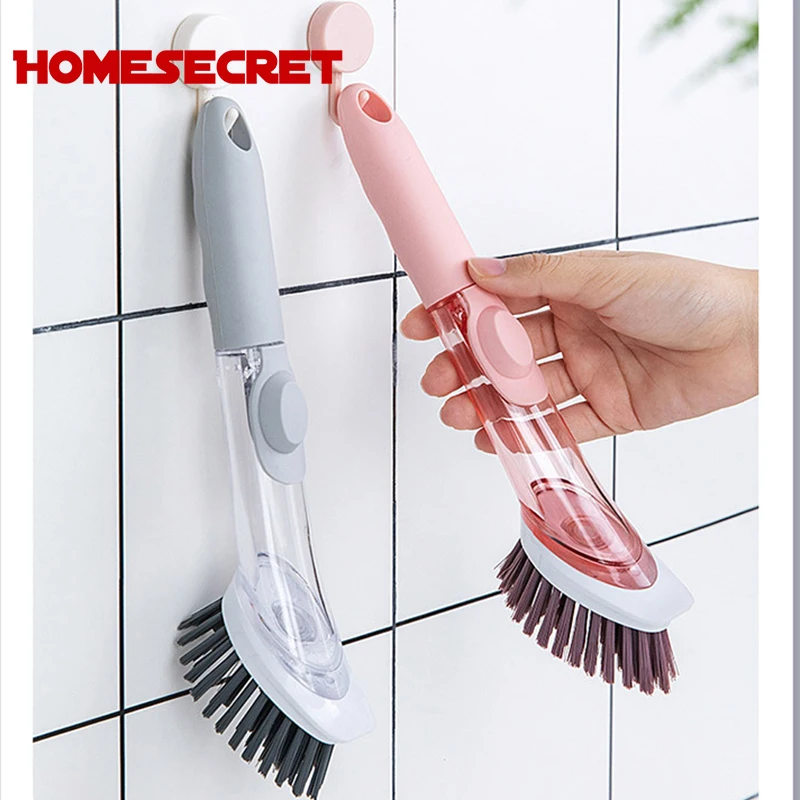 Dish Brush with Soap Dispenser Reusable Pot Scrubber for Kitchen Sink Pan Brush Control Soap With A Button Kitchen Gadget Tools
Dish Brush with Soap Dispenser Reusable Pot Scrubber for Kitchen Sink Pan Brush Control Soap With A Button Kitchen Gadget Tools
