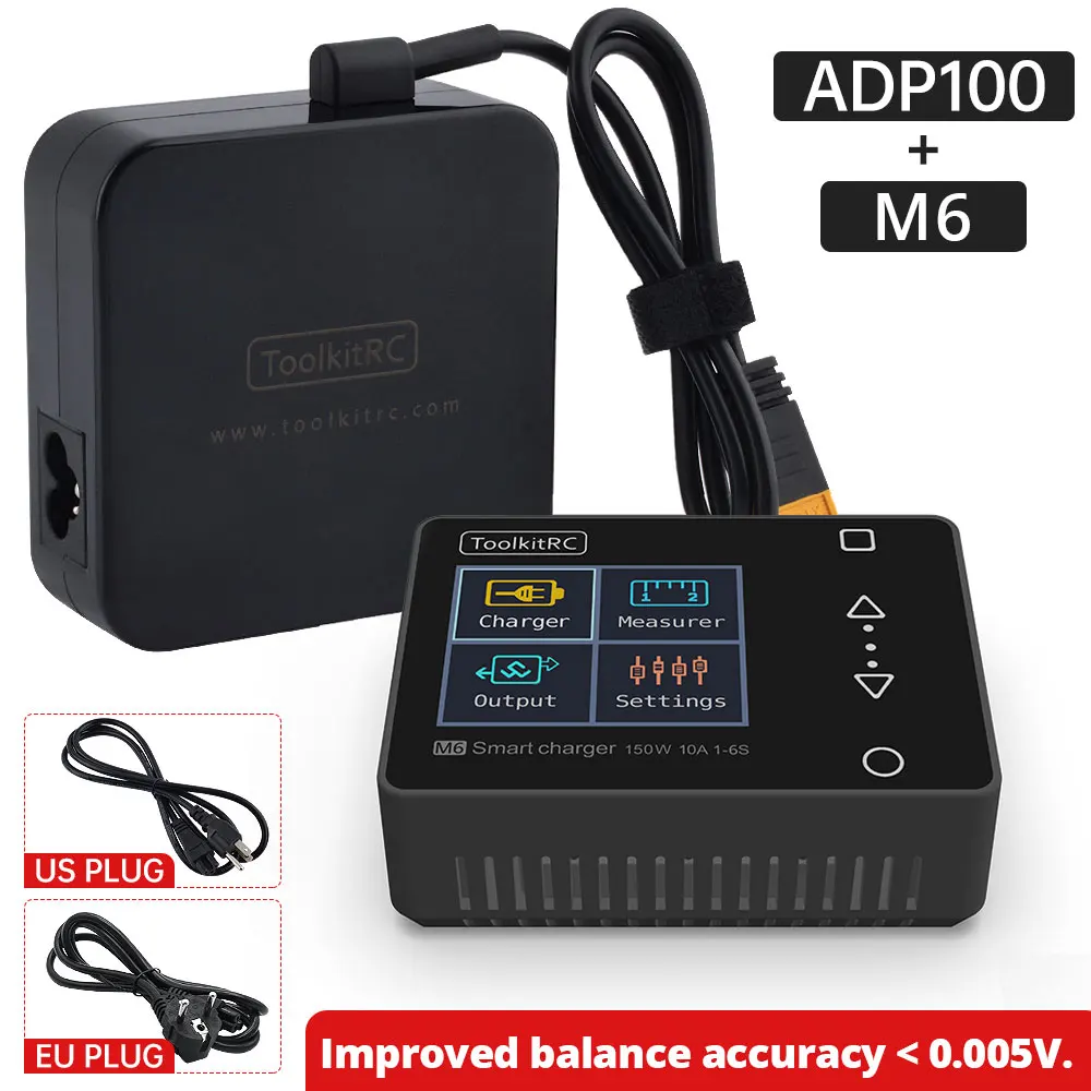 ToolkitRC M6 зарядное устройство для баланса батареи 150 Вт 10A DC Dis 1 6 S Lipo LiHV Life Lion NiMh Pb