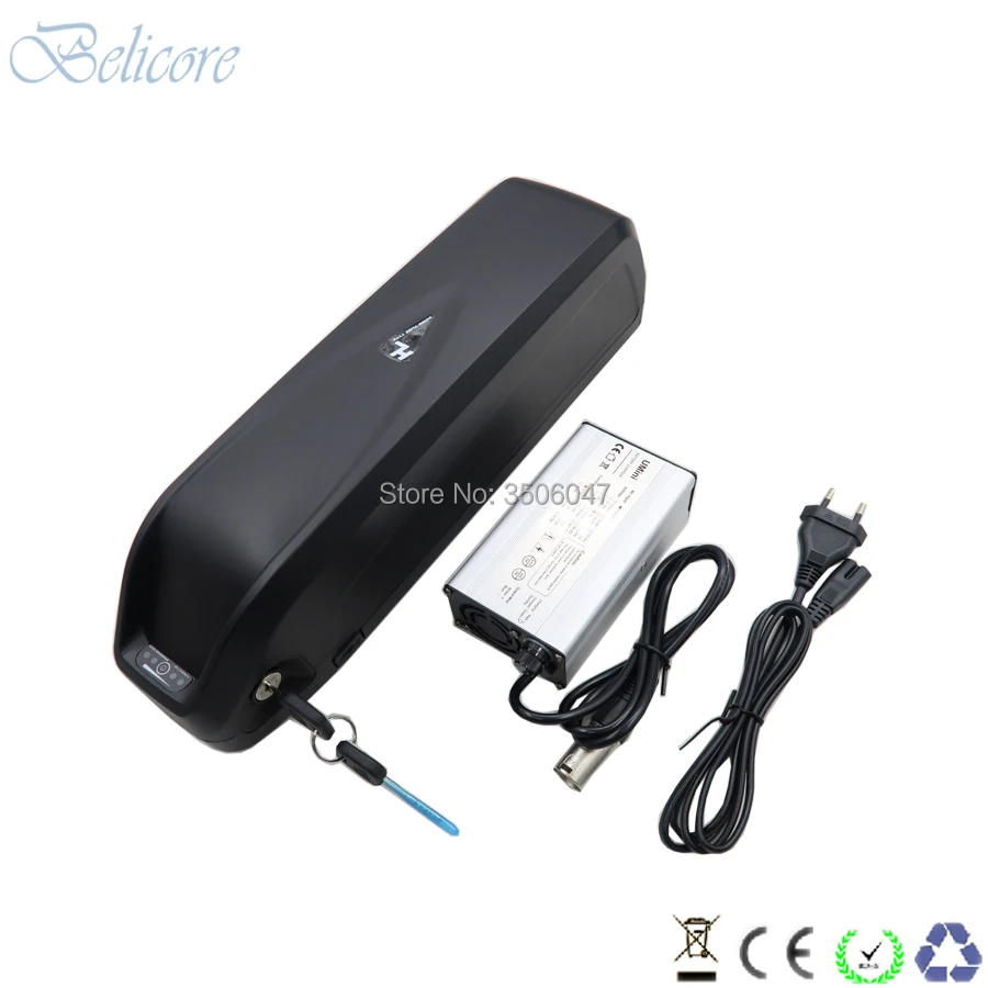 Clearance free shipping 48v hailong shark case e-bike battery 48v 52v 13.6ah 17ah 13S5P down tube electric mountain bike battery 4