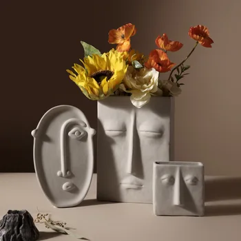 Nordic Ins Simple Creative Ceramics Art Human Face Vase Home Living Room Desktop Flower Arrangement Container Dried Flower Vase
Nordic Ins Simple Creative Ceramics Art Human Face Vase Home Living Room Desktop Flower Arrangement Container Dried Flower Vase