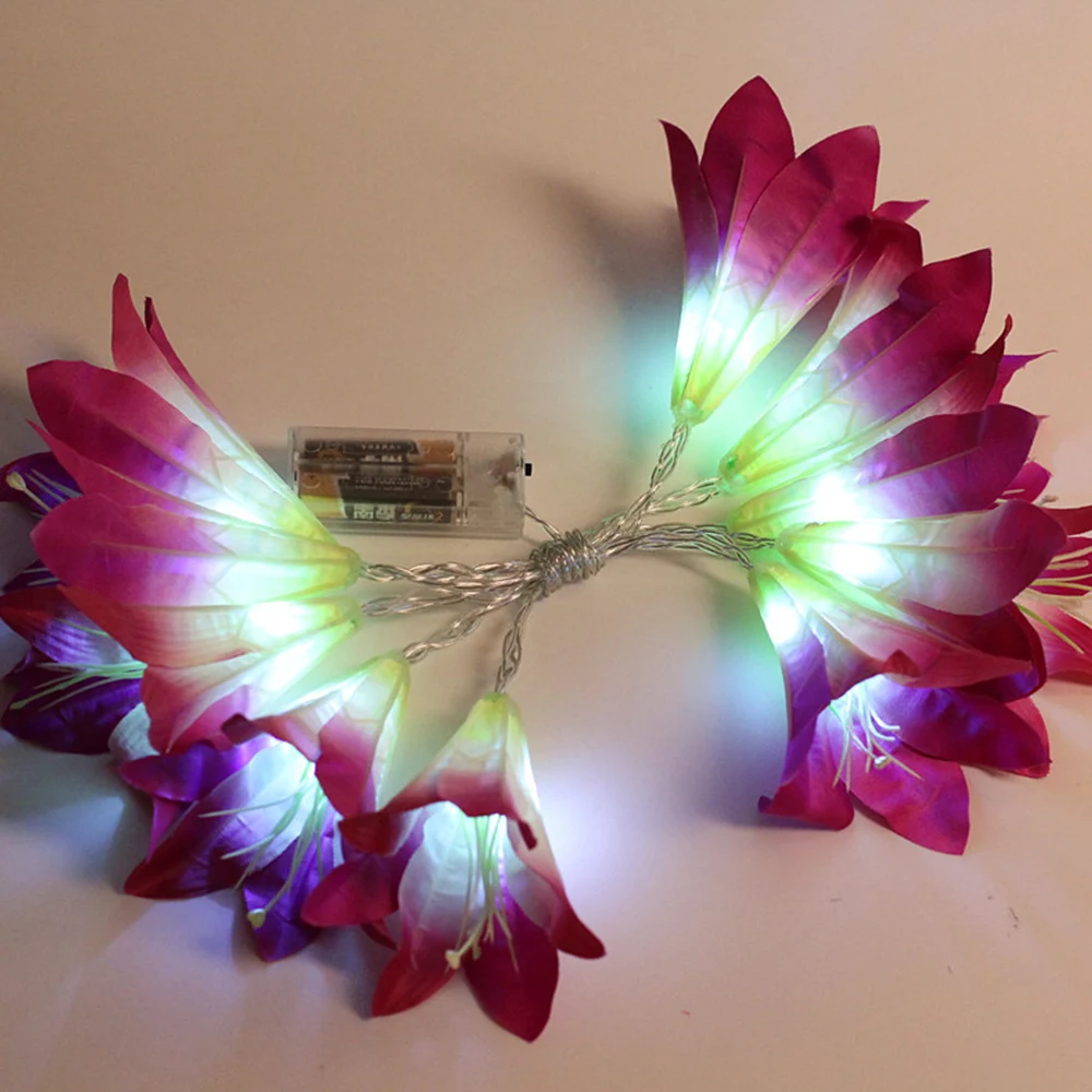 3 м светодиодные гирлянды на батарейках искусственная лилия цветы сказочные для