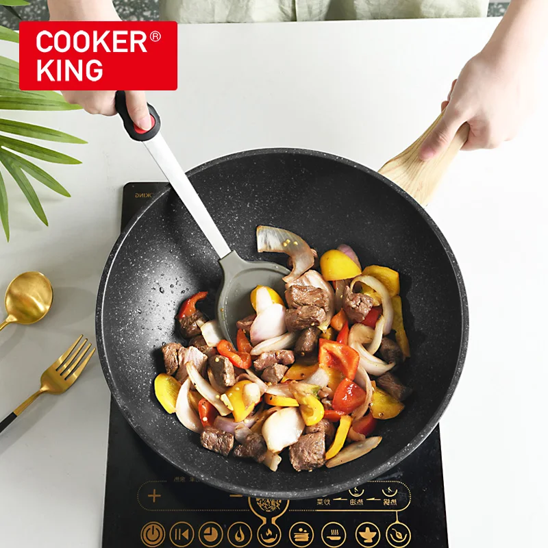 COOKER KING Nonstick Wok 30cm Maifan Series Wok with Lid, Round Bottom, Stainless Steel Rim, Induction, Eco-Friendly Material
COOKER KING Nonstick Wok 30cm Maifan Series Wok with Lid, Round Bottom, Stainless Steel Rim, Induction, Eco-Friendly Material