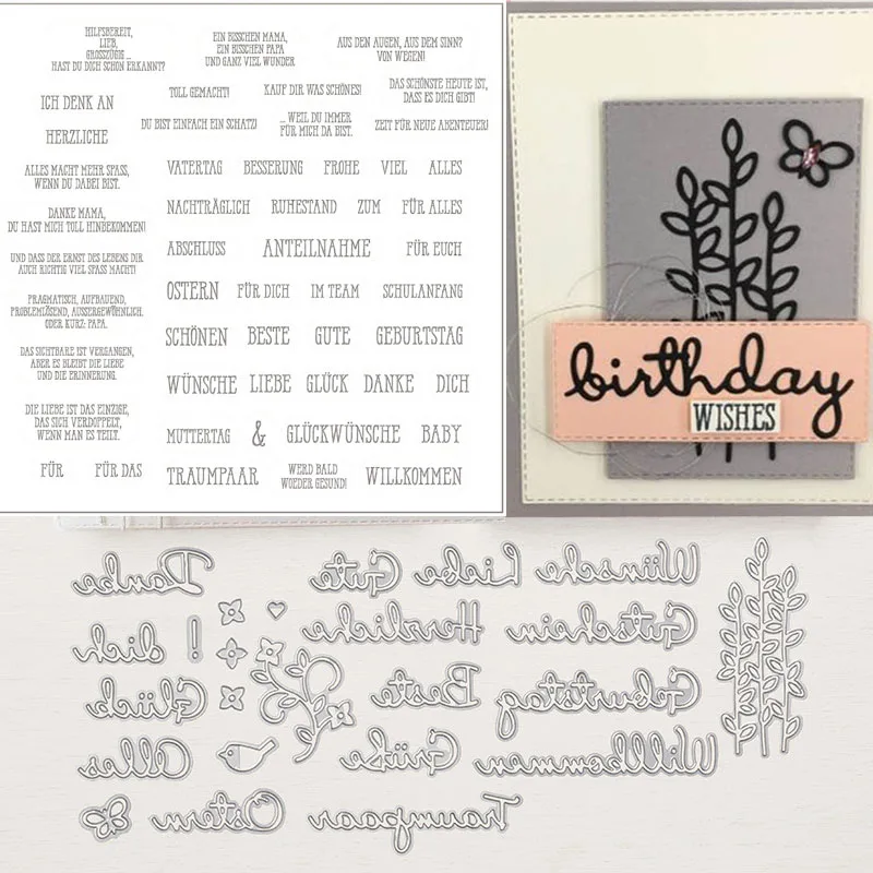 German words Transparent Clear Stamps/coordinating die for DIY Scrapbooking/Card Making/Kids Christmas Fun Decoration Supplies
German words Transparent Clear Stamps/coordinating die for DIY Scrapbooking/Card Making/Kids Christmas Fun Decoration Supplies