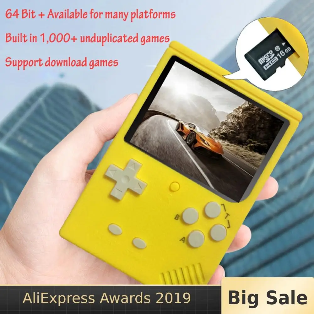 GUCAT 64 Bit 1000 Game Mini Portable Handheld Game Player 3 Inch LED Retro Video Console For Child Nostalgic Player With TF Card
GUCAT 64 Bit 1000 Game Mini Portable Handheld Game Player 3 Inch LED Retro Video Console For Child Nostalgic Player With TF Card