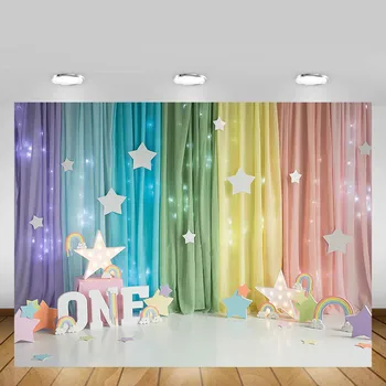 Mehofond 1st Birthday Party Backdrop Rainbow Curtain Stars Bokeh Newborn Baby Shower Photography Background Decor Photo Studio
Mehofond 1st Birthday Party Backdrop Rainbow Curtain Stars Bokeh Newborn Baby Shower Photography Background Decor Photo Studio