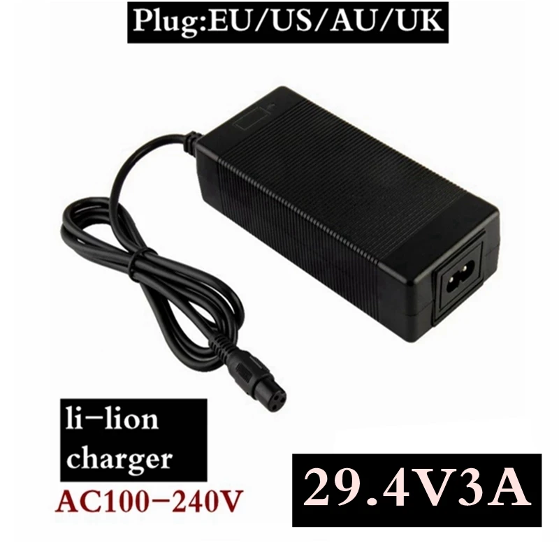 29.4V 3A Fast Lithium Battery Charger for 24V Lithium Battery Pack Charger Interface 3P-GX16 AC100-240 Bike free shipping
29.4V 3A Fast Lithium Battery Charger for 24V Lithium Battery Pack Charger Interface 3P-GX16 AC100-240 Bike free shipping
