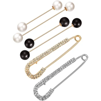 6 Pieces Sweater Shawl Clips Set, Include Double Faux Pearl Brooch Pins And Crystal Shawl Clips For Women Girls Costume Accessor
6 Pieces Sweater Shawl Clips Set, Include Double Faux Pearl Brooch Pins And Crystal Shawl Clips For Women Girls Costume Accessor