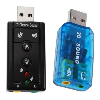 2 Pcs USB 5.1 and 7.1 Channel USB Stereo Sound Card Adaptor (Windows 7 Compatible) Light Blue & Black
2 Pcs USB 5.1 and 7.1 Channel USB Stereo Sound Card Adaptor (Windows 7 Compatible) Light Blue & Black