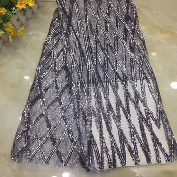 6 options high quality silver grey African sequins French net lace fabric with simple design for fashion party dress FJY211 
6 options high quality silver grey African sequins French net lace fabric with simple design for fashion party dress FJY211