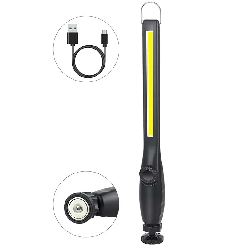 Фото LED Work Light USB Rechargeable COB Portable Magnetic Cordless Inspection For Car Repair Home Use Workshop | Лампы и освещение