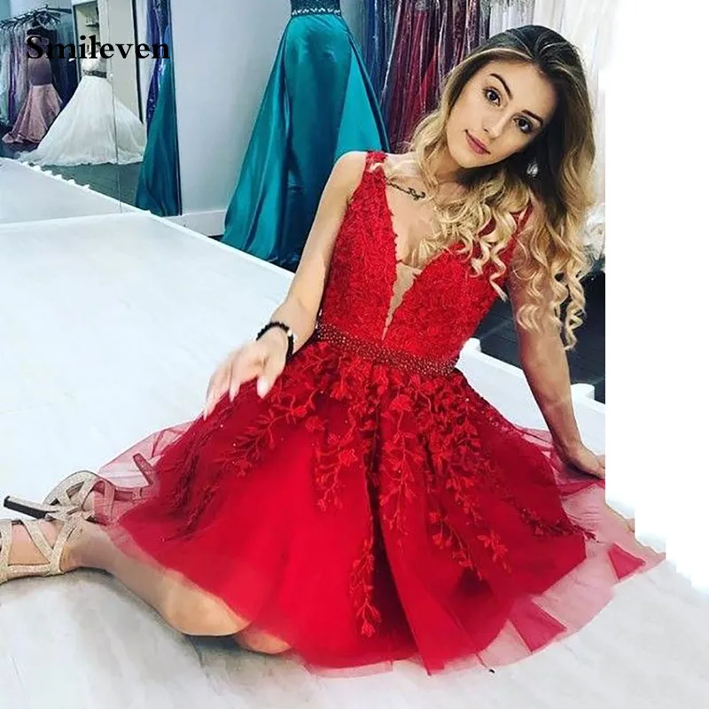 Smileven A Line Ankle Length Prom Dress Deep V eck Short Lace Formal Party Gowns Backless Evening Gowns
Smileven A Line Ankle Length Prom Dress Deep V eck Short Lace Formal Party Gowns Backless Evening Gowns