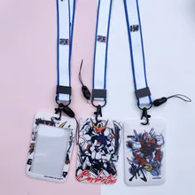 

5 PCS Cartoon Mecha Warrior Gundam The Lanyard Push Card Holder Is Suitable For Flat Cards Such As School Exhibitions And Gifts