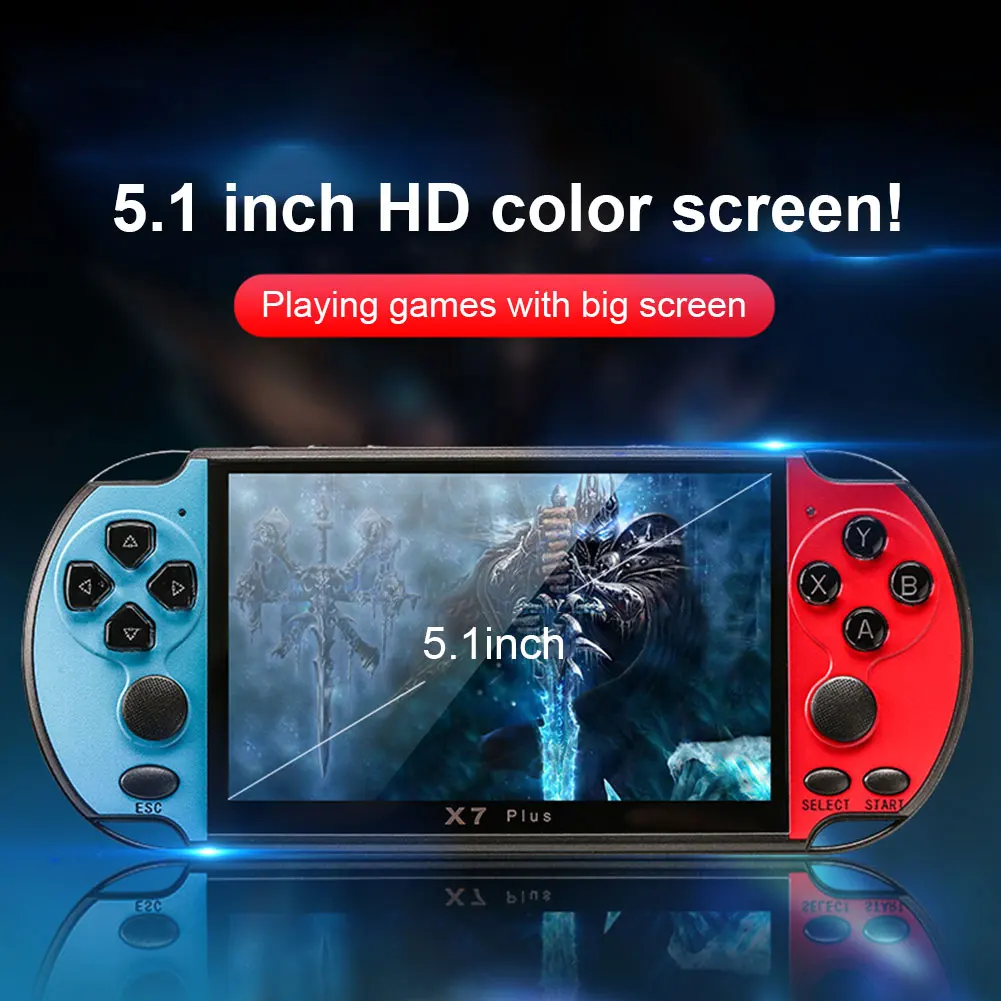 NEW 32/64/128 Bit 5.1" LCD X7 plus Double rocker 8G Handheld Retro Game Console Video MP5 for 10000 games Can save game progress
NEW 32/64/128 Bit 5.1" LCD X7 plus Double rocker 8G Handheld Retro Game Console Video MP5 for 10000 games Can save game progress