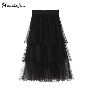 Huaxiafan Women Skirts Vintage Stylish Dotted Mesh Midi Skirt Women 2019 Fashion Elastic Waist Ruffles Ladies Skirts for female
Huaxiafan Women Skirts Vintage Stylish Dotted Mesh Midi Skirt Women 2019 Fashion Elastic Waist Ruffles Ladies Skirts for female
